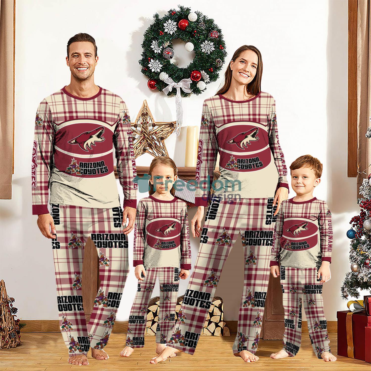 Arizona Coyotes Custom Name Pajamas Set For Family Sport Team Pajamas Christmas Gift image Arizona Coyotes Custom Name Pajamas Set For Family Sport Team Pajamas Christmas Gift Product Photo 1