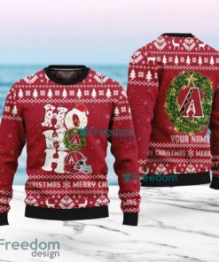 Arizona Diamondbacks MLB Custom Name Christmas Wreath Ugly Sweater Christmas For Fans Arizona Diamondbacks MLB Custom Name Christmas Wreath Ugly Sweater Christmas For Fans