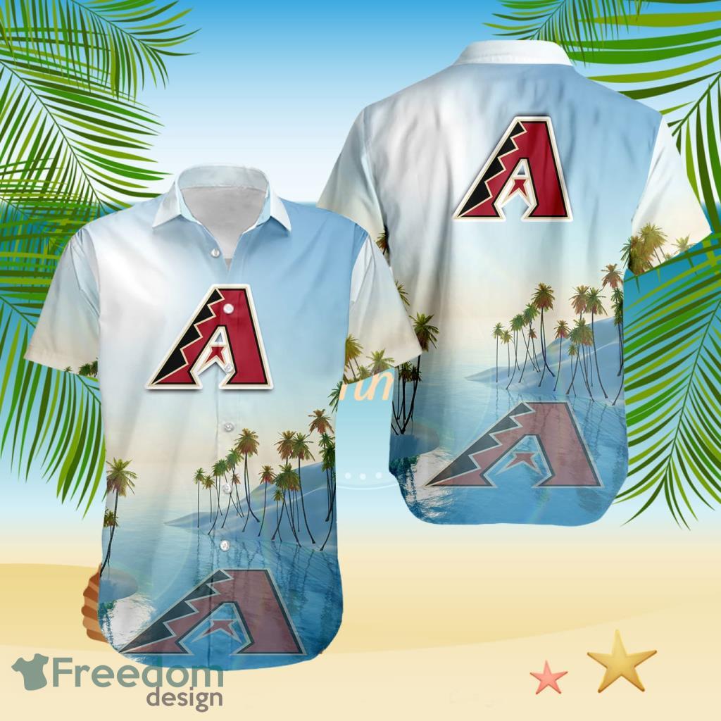 Arizona Diamondbacks Tropical Beach Blue Hawaiian Shirt image Arizona Diamondbacks Tropical Beach Blue Hawaiian Shirt Product Photo 1