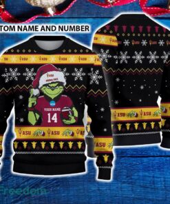 Arizona State Sun Devils 3D Ugly Christmas Sweater Grinch Funny Custom Number And Name
