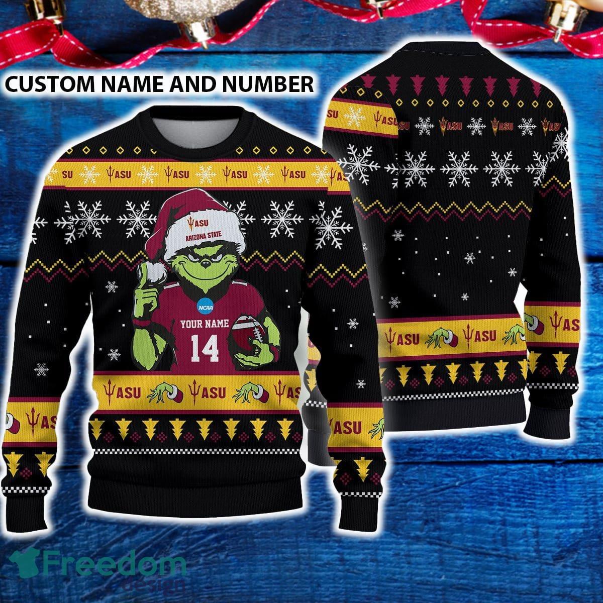 Arizona State Sun Devils 3D Ugly Christmas Sweater Grinch Funny Custom Number And Name image Arizona State Sun Devils 3D Ugly Christmas Sweater Grinch Funny Custom Number And Name - Arizona State Sun Devils 3D Ugly Christmas Sweater Grinch Funny Custom Number And Name