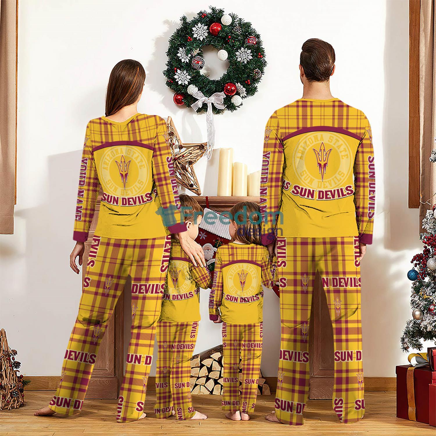 Arizona State Sun Devils Custom Name Pajamas Set For Family Sport Team Pajamas Christmas Gift image Arizona State Sun Devils Custom Name Pajamas Set For Family Sport Team Pajamas Christmas Gift Product Photo 2