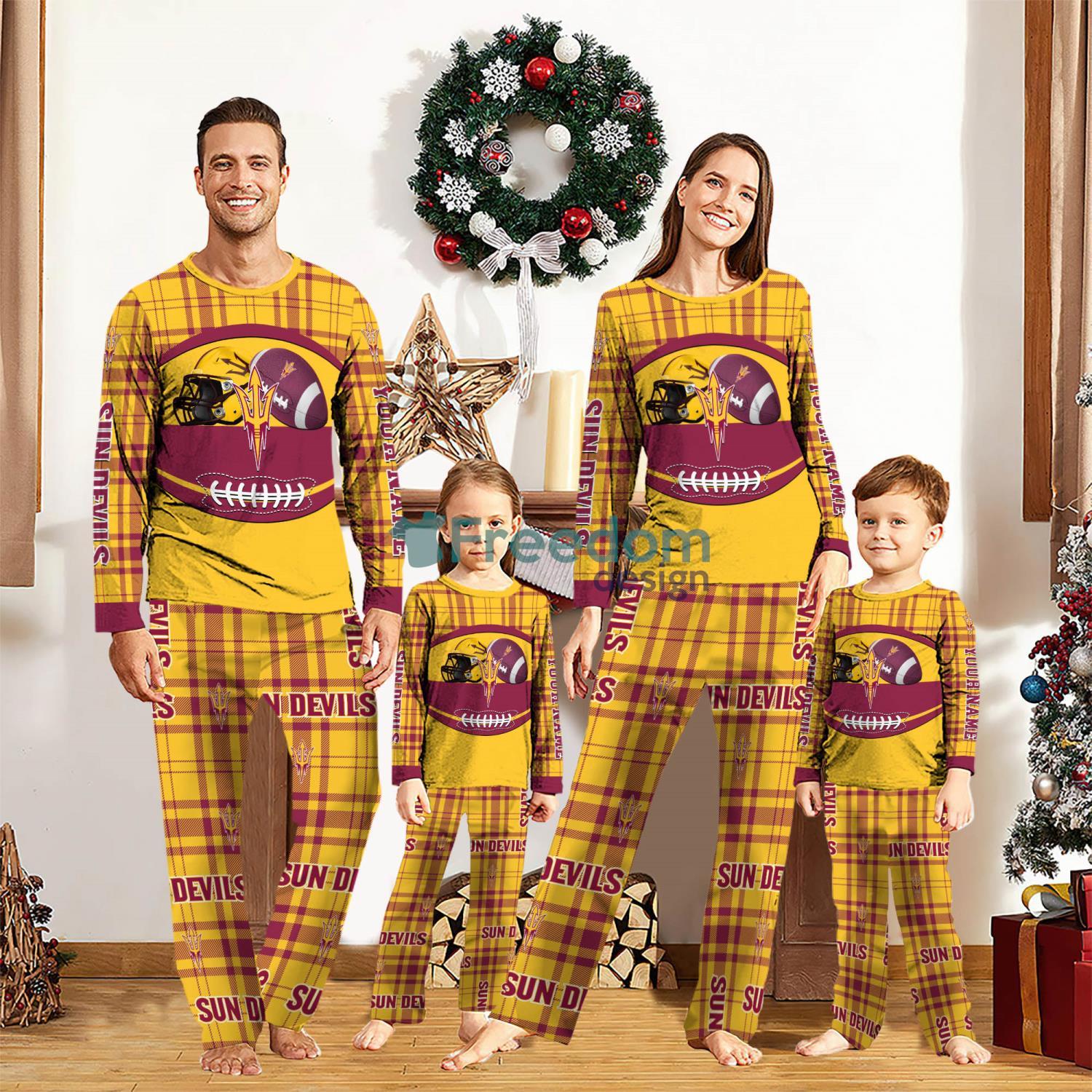 Arizona State Sun Devils Custom Name Pajamas Set For Family Sport Team Pajamas Christmas Gift image Arizona State Sun Devils Custom Name Pajamas Set For Family Sport Team Pajamas Christmas Gift Product Photo 1