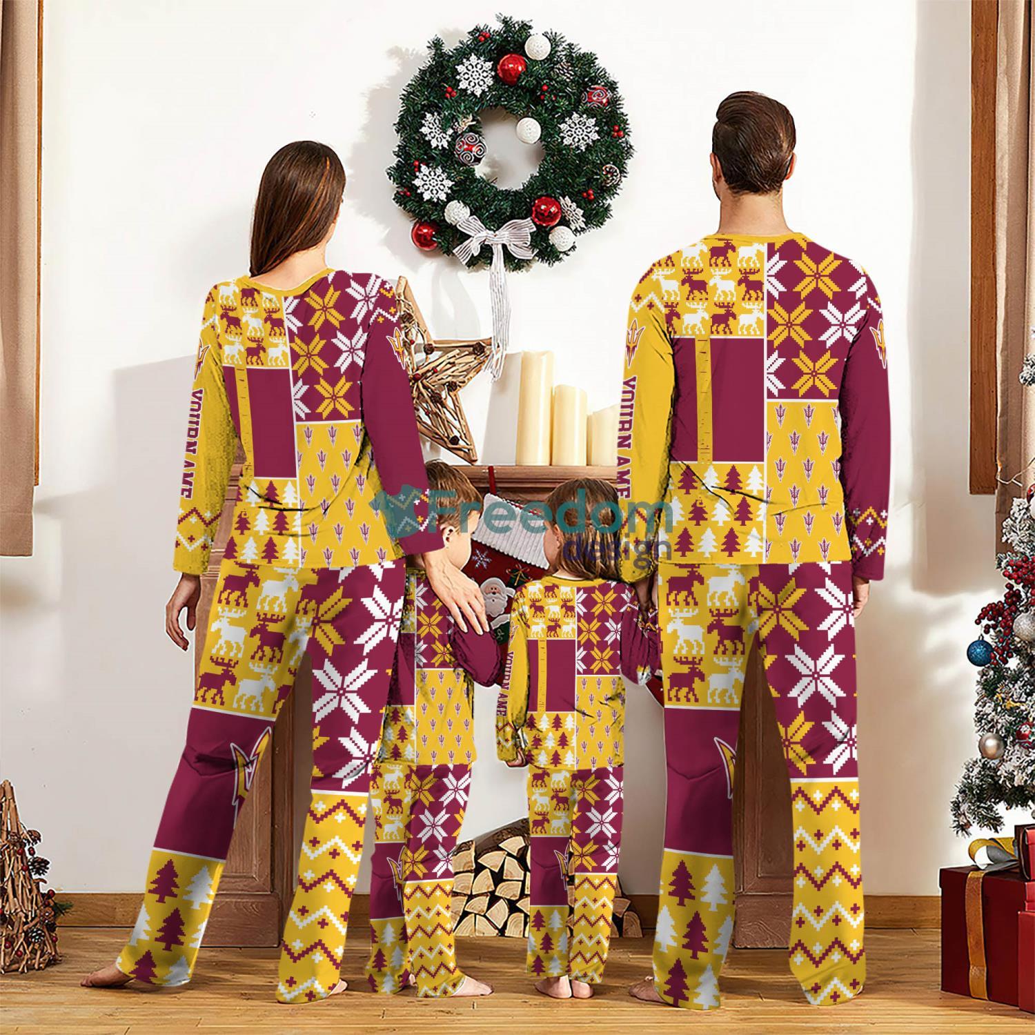 Arizona State Sun Devils Pajamas Set Custom Name Gift For Christmas Family Pajamas Set image Arizona State Sun Devils Pajamas Set Custom Name Gift For Christmas Family Pajamas Set Product Photo 2