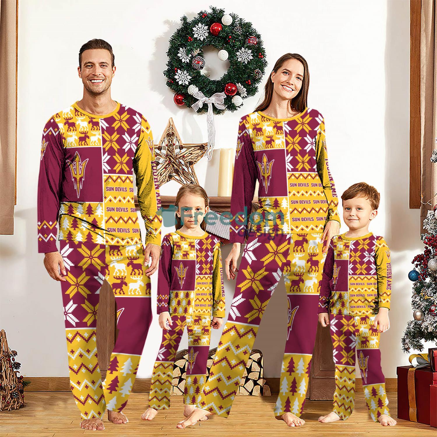 Arizona State Sun Devils Pajamas Set Custom Name Gift For Christmas Family Pajamas Set image Arizona State Sun Devils Pajamas Set Custom Name Gift For Christmas Family Pajamas Set Product Photo 1