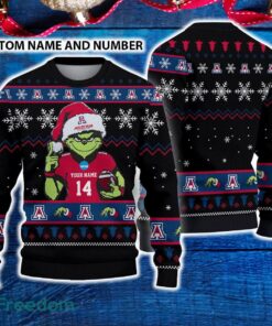 Arizona Wildcats 3D Ugly Christmas Sweater Grinch Funny Custom Number And Name