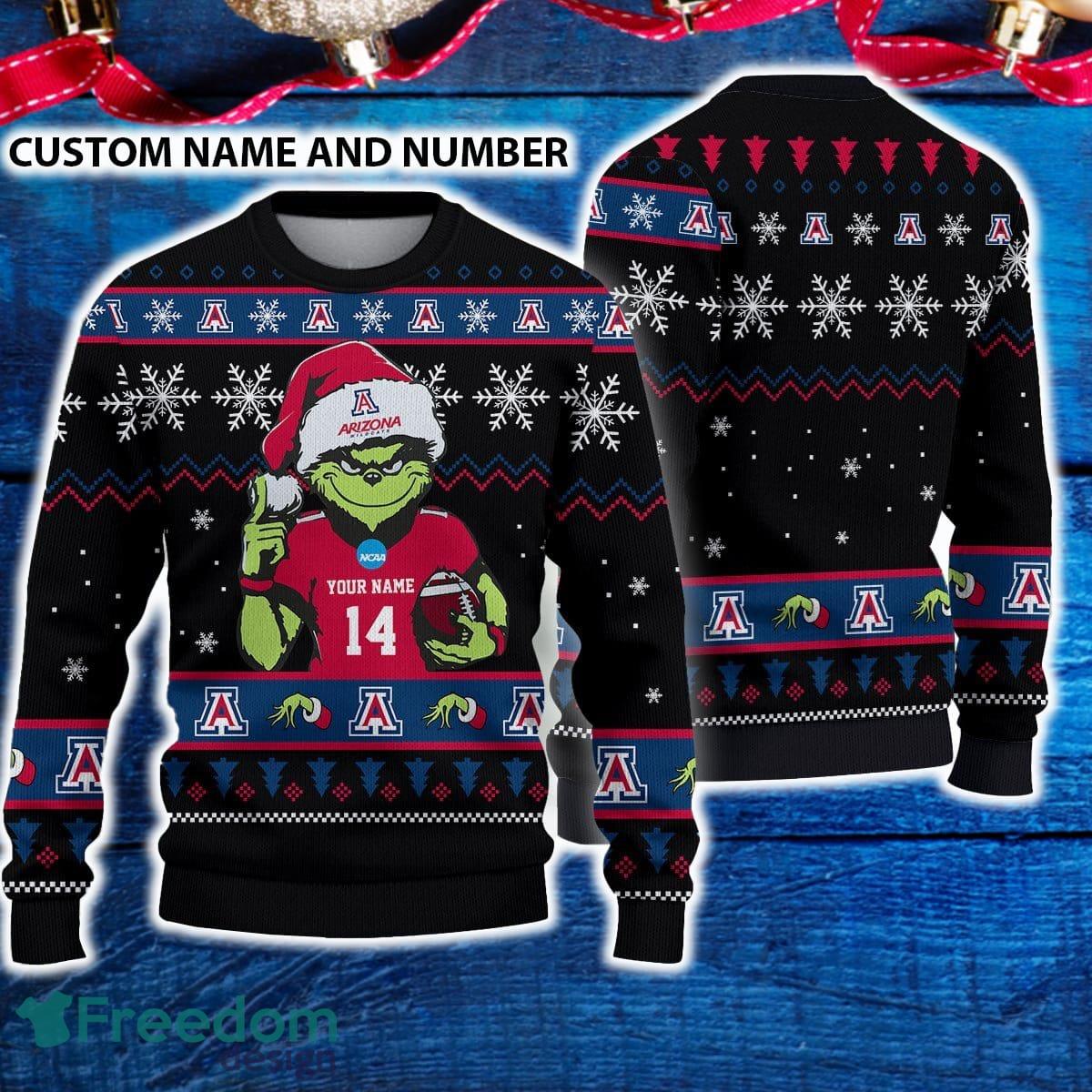 Arizona Wildcats 3D Ugly Christmas Sweater Grinch Funny Custom Number And Name image Arizona Wildcats 3D Ugly Christmas Sweater Grinch Funny Custom Number And Name - Arizona Wildcats 3D Ugly Christmas Sweater Grinch Funny Custom Number And Name