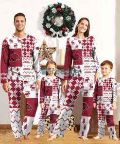 Arkansas Razorbacks Pajamas Set Custom Name Gift For Christmas Family Pajamas Set