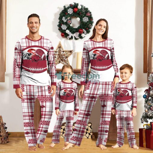 Arkansas Razorbacks Pajamas Set Gift For Family Custom Name Football Team Christmas Holiday Gift Product Photo 1