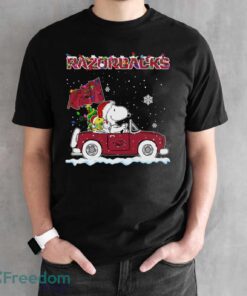 Arkansas Razorbacks Snoopy And Woodstock Driving Car Cute Snoopy Limited Edition Shirt - Black Unisex T-Shirt