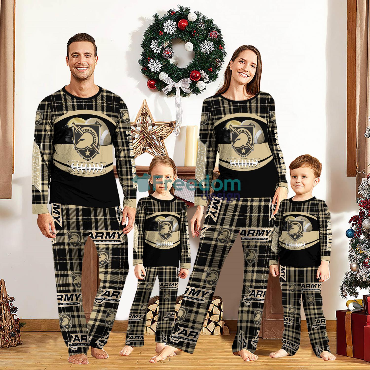 Army Black Knights Custom Name Pajamas Set For Family Sport Team Pajamas Christmas Gift image Army Black Knights Custom Name Pajamas Set For Family Sport Team Pajamas Christmas Gift Product Photo 1