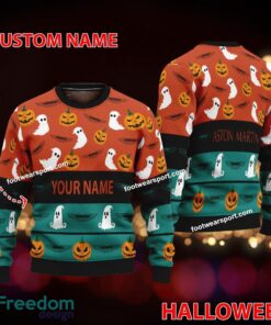 Aston Martin Car Racing Custom Name Halloween Ugly Christmas Sweater Gift For Men And Women