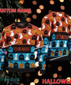 At Home Personalized Halloween Ugly Christmas Sweater AOP Gift For Adult
