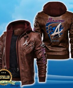 Atlanta Braves Leather Jacket Black And Brown Color For Men And Women Gift Fans All OVer Print Gift Fans - Atlanta Braves Leather Jacket_2