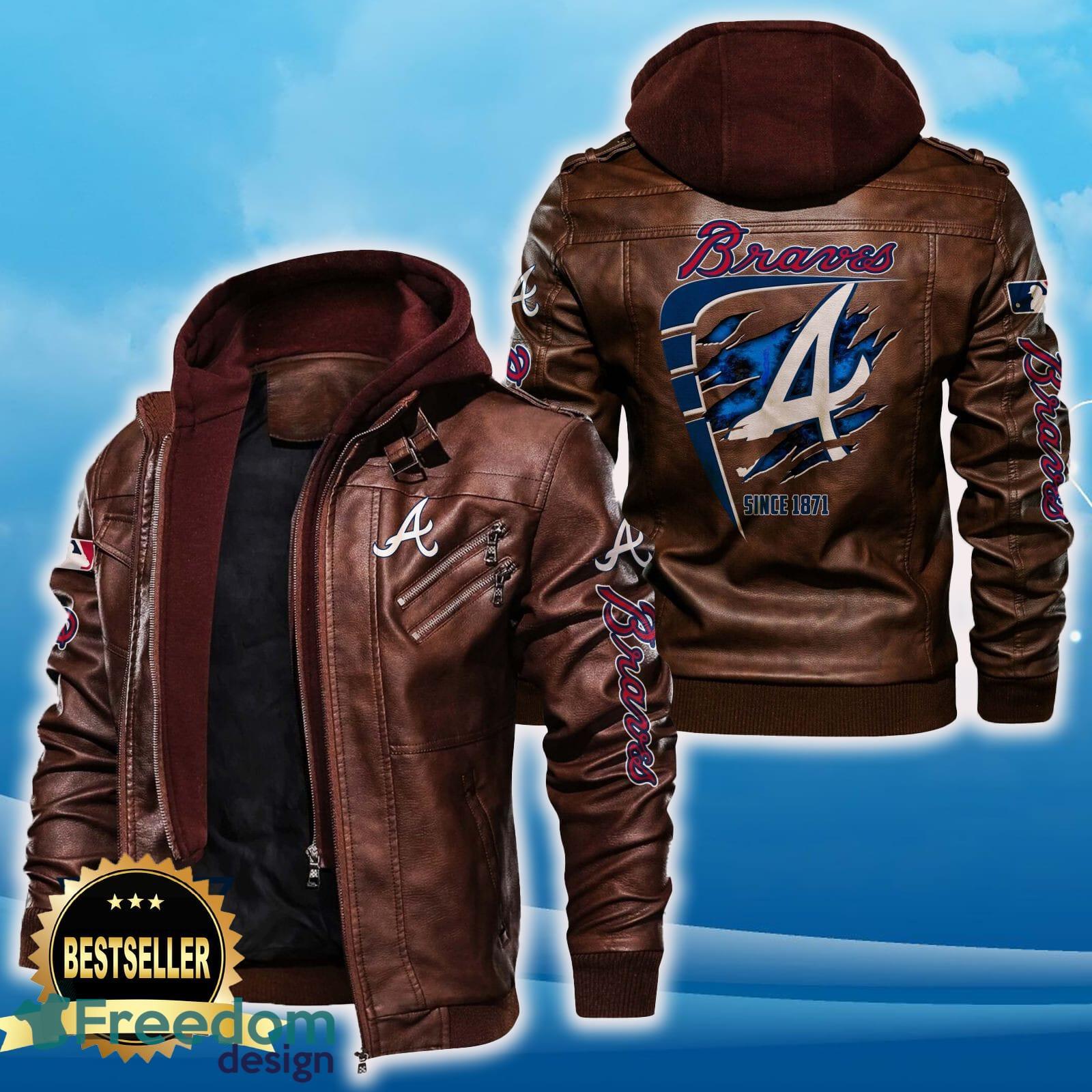 Atlanta Braves Leather Jacket Black And Brown Color For Men And Women Gift Fans All OVer Print Gift Fans image Atlanta Braves Leather Jacket Black And Brown Color For Men And Women Gift Fans All OVer Print Gift Fans - Atlanta Braves Leather Jacket_2