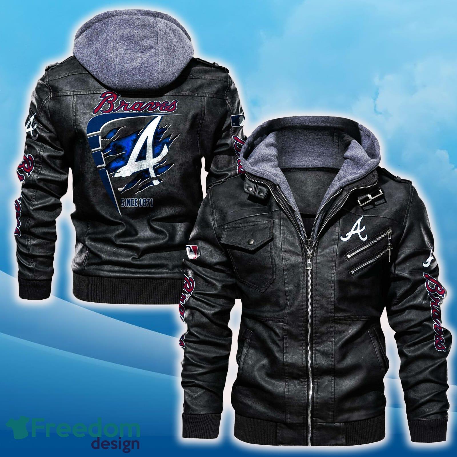 Atlanta Braves Leather Jacket Black And Brown Color For Men And Women Gift Fans All OVer Print Gift Fans image Atlanta Braves Leather Jacket Black And Brown Color For Men And Women Gift Fans All OVer Print Gift Fans - Atlanta Braves Leather Jacket_1