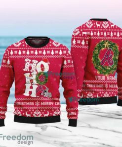 Atlanta Braves MLB Custom Name Christmas Wreath Ugly Sweater Christmas For Fans