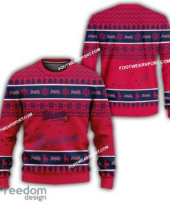Atlanta Braves Xmas Pattern Knitted Christmas Sweater For Fans