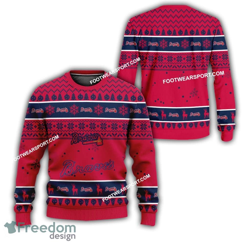 Atlanta Braves Xmas Pattern Knitted Christmas Sweater For Fans image Atlanta Braves Xmas Pattern Knitted Christmas Sweater For Fans - Atlanta Braves Xmas Pattern Knitted Christmas Sweater For Fans