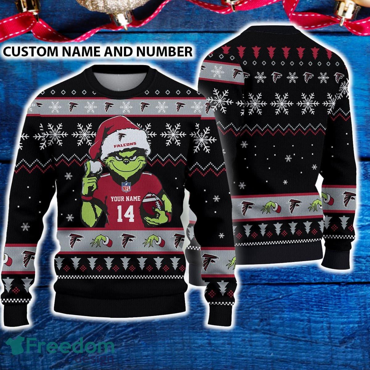 Atlanta Falcons 3D Ugly Christmas Sweater Grinch Funny Custom Number And Name image Atlanta Falcons 3D Ugly Christmas Sweater Grinch Funny Custom Number And Name - Atlanta Falcons 3D Ugly Christmas Sweater Grinch Funny Custom Number And Name