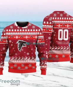 Atlanta Falcons Merry Christmas Ugly Sweater New Designs Gift For Fans Custom Name And Number