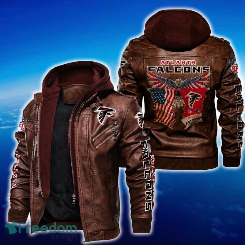 Atlanta Falcons NFL Eagle 2D Leather Jacket Black And Brown Color image Atlanta Falcons NFL Eagle 2D Leather Jacket Black And Brown Color - Atlanta Falcons NFL Eagle Leather Jacket_2