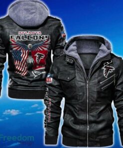Atlanta Falcons NFL Eagle 2D Leather Jacket Black And Brown Color