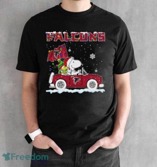 Atlanta Falcons Snoopy And Woodstock Driving Car Cute Snoopy Limited Edition Shirt - Black Unisex T-Shirt