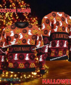Atlanta Hawks Custom Name Halloween Ugly Xmas Sweater For Fans