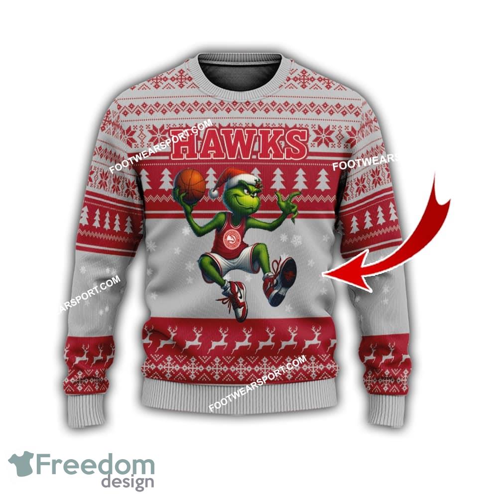Atlanta Hawks Player Grinch Ugly Xmas Sweater Gift Holidays image Atlanta Hawks Player Grinch Ugly Xmas Sweater Gift Holidays - Atlanta HawksMulti Grinch Ugly Christmas Sweater Gift Adult Photo 1