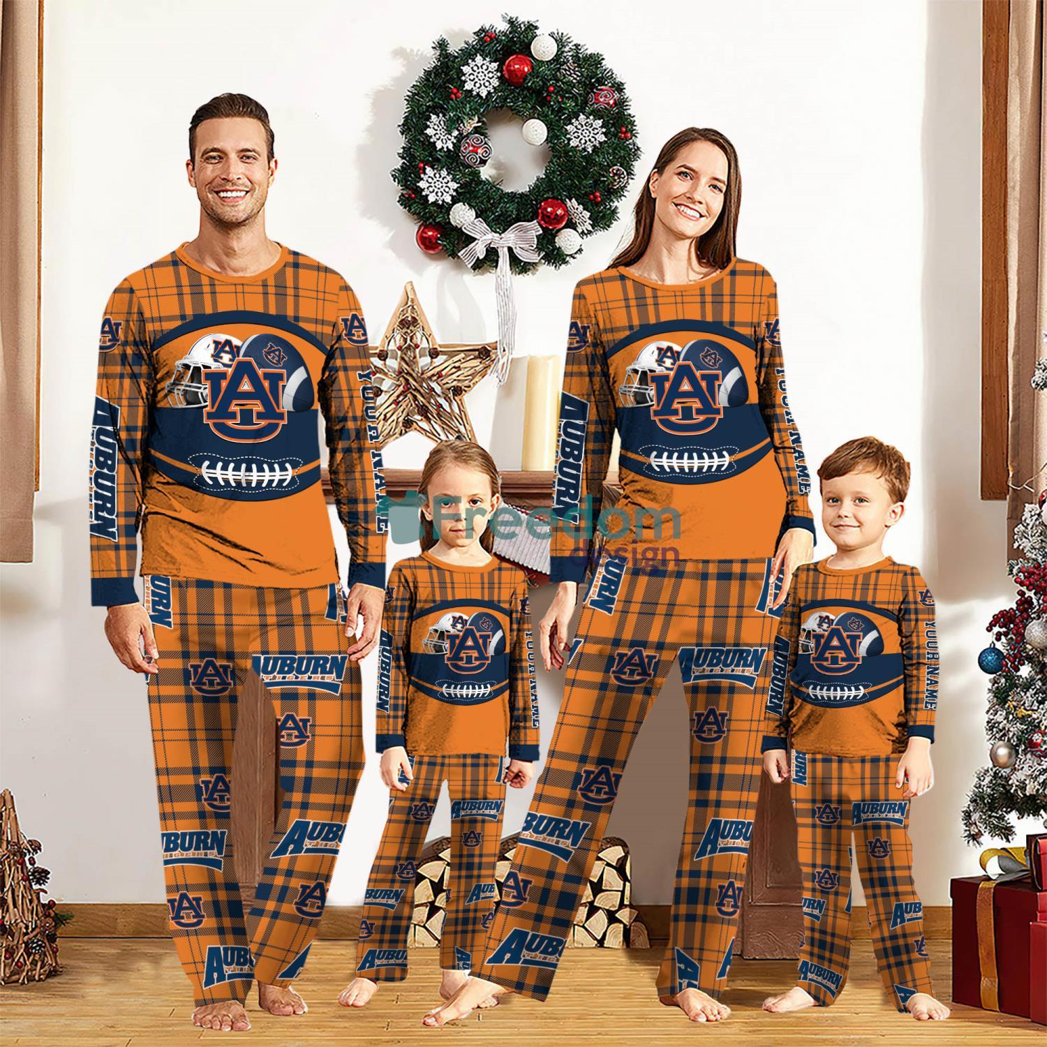 Auburn Tigers Custom Name Pajamas Set For Family Sport Team Pajamas Christmas Gift image Auburn Tigers Custom Name Pajamas Set For Family Sport Team Pajamas Christmas Gift Product Photo 1