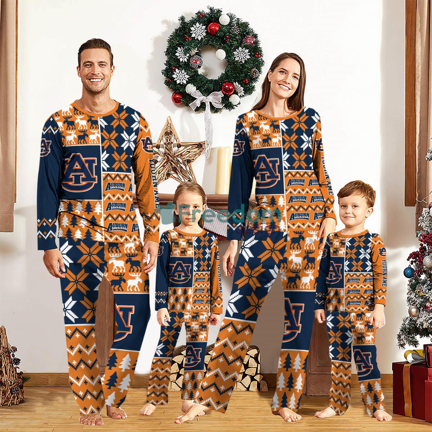 Auburn Tigers Pajamas Set Custom Name Gift For Christmas Family Pajamas Set image Auburn Tigers Pajamas Set Custom Name Gift For Christmas Family Pajamas Set Product Photo 1
