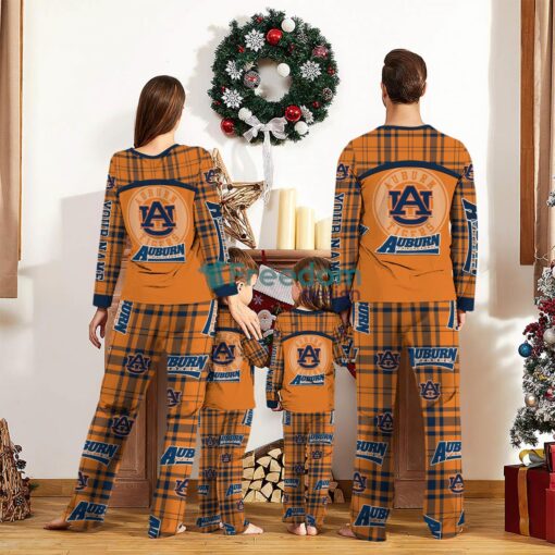 Auburn Tigers Pajamas Set Gift For Family Custom Name Football Team Christmas Holiday Gift Product Photo 2