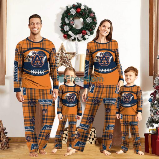 Auburn Tigers Pajamas Set Gift For Family Custom Name Football Team Christmas Holiday Gift Product Photo 1