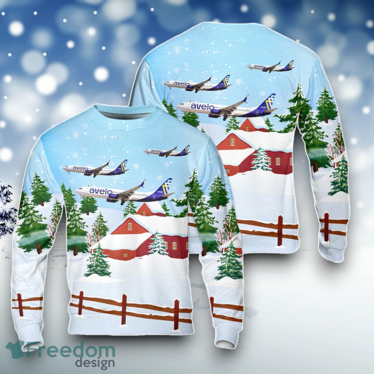 Avelo Airlines Boeing 737-86N Christmas Sweater For Men Women Product Photo 1