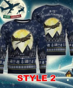 B-17 Flying Fortress B17 Aircraft Moonlight Multi Color Ugly Christmas Sweater Gift For Men And Women - B-17 Flying Fortress B17 Aircraft Moonlight Ugly Christmas Sweater_11