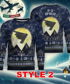 B-2 Spirit B2 Aircraft Moonlight Multi Color Ugly Christmas Sweater Gift For Men And Women - B-2 Spirit B2 Aircraft Moonlight Ugly Christmas Sweater_11