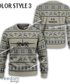 B 26 Marauder B26 Aircraft US Army Knitted Christmas Sweater AOP Gift For Vetetan image B-26 Marauder B26 Aircraft US Army Knitted Christmas Sweater AOP Gift For Vetetan - B-26 Marauder B26 Aircraft Best Front Ugly Christmas Sweater Photo 3