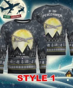 B-36 Peacemaker B36 Aircraft Moonlight Multi Color Ugly Christmas 3D Sweater Gift For Men And Women
