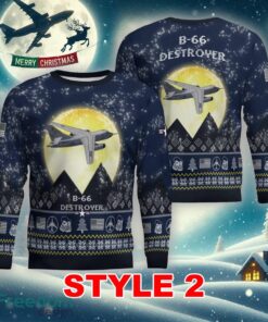 B-66 Destroyer B66 Aircraft Moonlight Multi Color Ugly Christmas 3D Sweater Gift For Adult - B-66 Destroyer B66 Aircraft Moonlight Ugly Christmas Sweater_11