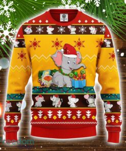 Baby Elephant Ugly Christmas Sweater Yellow Red 1 Amazing Gift Christmas Gift For Men And Women