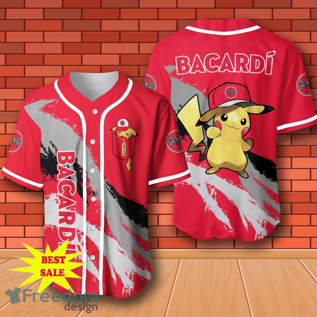 Bacardi Pikachu Pokemon Baseball Jersey for All Genders image Bacardi Pikachu Pokemon Baseball Jersey for All Genders Product Photo 1