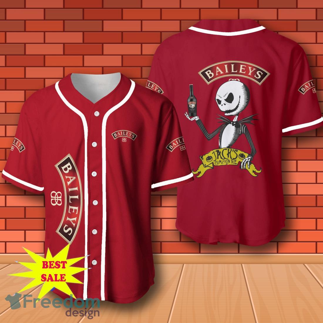 Baileys Irish Cream Halloween Jack Skellington Nightmare Baseball Jersey for All Genders image Baileys Irish Cream Halloween Jack Skellington Nightmare Baseball Jersey for All Genders Product Photo 1