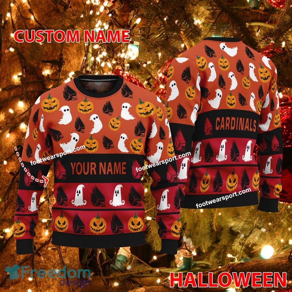Ball State Cardinals Custom Name Halloween Ugly Christmas Sweater AOP Gift For Men And Women image Ball State Cardinals Custom Name Halloween Ugly Christmas Sweater AOP Gift For Men And Women - Ball State Cardinals Custom Name Halloween Ugly Christmas Sweater AOP Gift For Men And Women