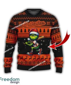Baltimore Orioles Grinch Style Knitted Christmas Sweater AOP Gift For Adult