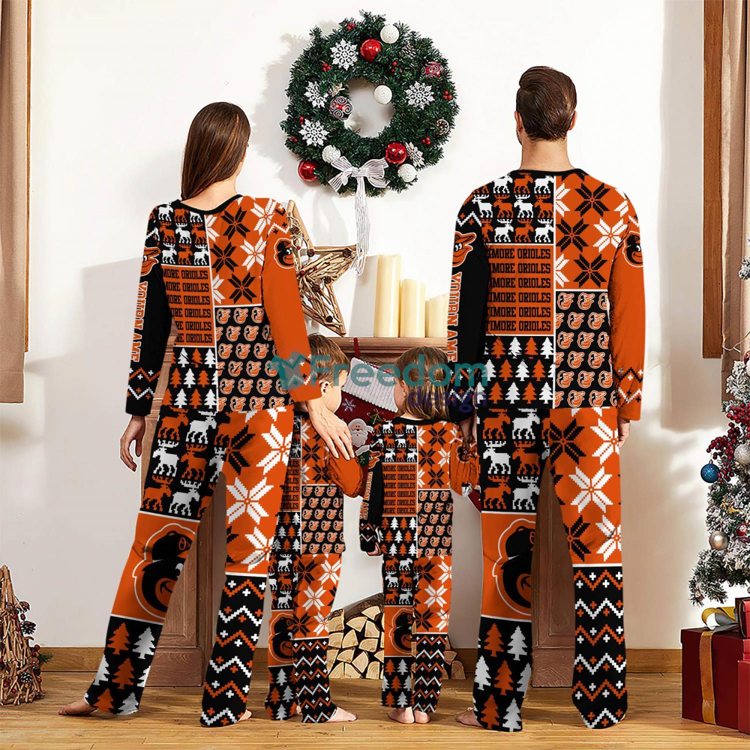 Baltimore Orioles Pajamas Set Custom Name Gift For Christmas Family Pajamas Set image Baltimore Orioles Pajamas Set Custom Name Gift For Christmas Family Pajamas Set Product Photo 2