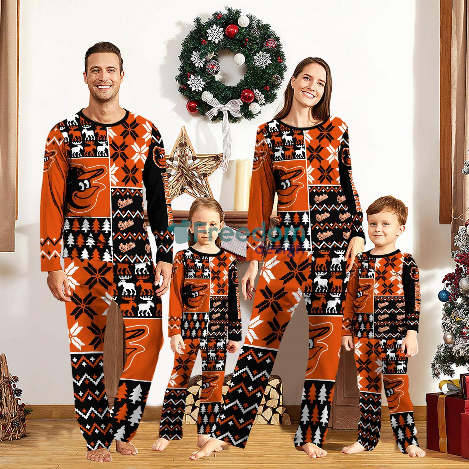 Baltimore Orioles Pajamas Set Custom Name Gift For Christmas Family Pajamas Set image Baltimore Orioles Pajamas Set Custom Name Gift For Christmas Family Pajamas Set Product Photo 1