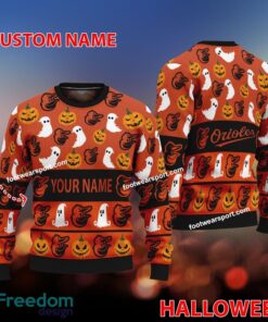 Baltimore Orioles Personalized Halloween Knitted Christmas Sweater Gift For Men And Women