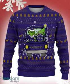 Baltimore Ravens Grinch Driving Funny 3D Ugly Christmas Sweater For Men Women