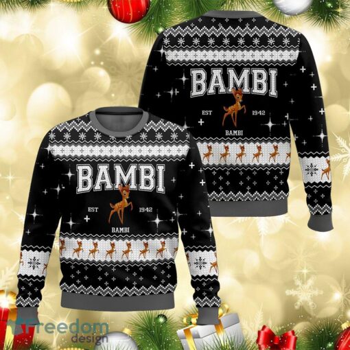 Bambi Ugly Sweater Knitted Sweater AOP Gift For Christmas - Bambi Ugly Sweater Knitted Sweater AOP Gift For Christmas